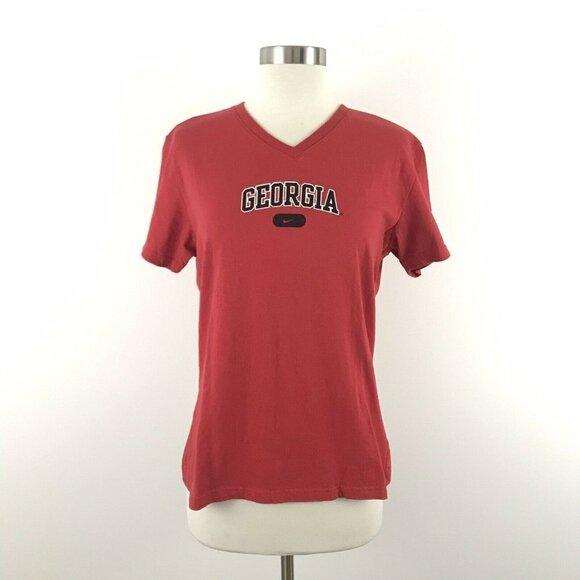 Nike Team Shirt Women Large Red University of Ga UGA - Picture 1 of 8